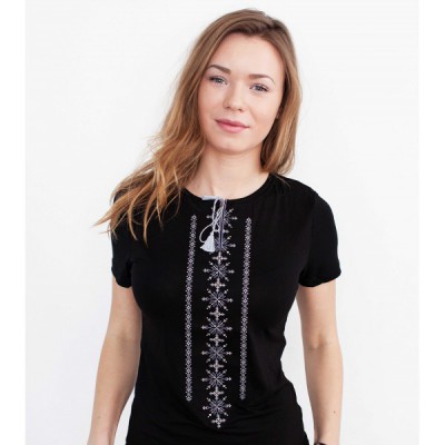 Embroidered t-shirt "Ornament New White"